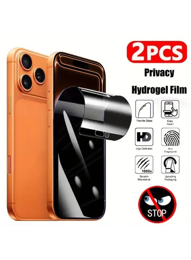 iPhone 15 Plus Anti Spy Privacy Screen Protector 2 Pack Bubble Free Easy Install - Image 1